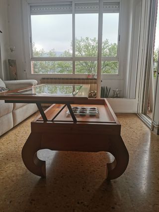 Mesa salón abatible maciza