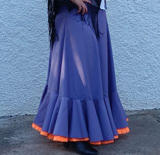 FALDA BAILE ESPAÑOL 🟣 CON VOLANTE 