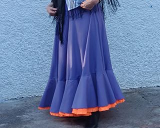 FALDA BAILE ESPAÑOL 🟣 CON VOLANTE 