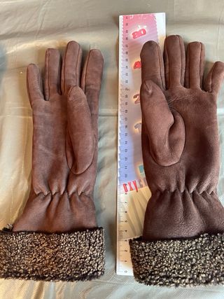 Guantes de ante marrón