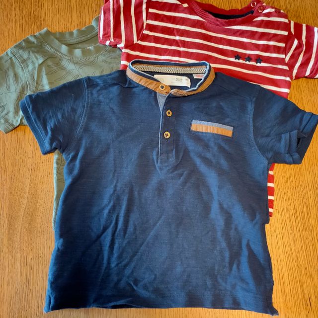 Lote 3 camisetas manga corta. T. 86.