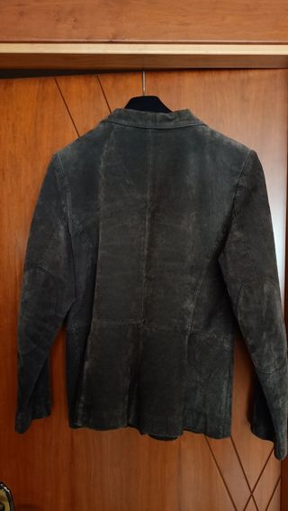 Chaqueta piel ante marron