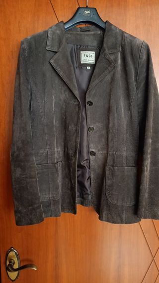 Chaqueta piel ante marron