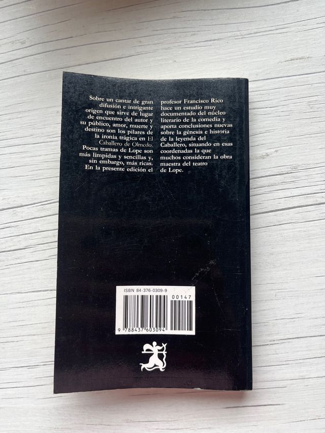 libro el caballero de olmedo