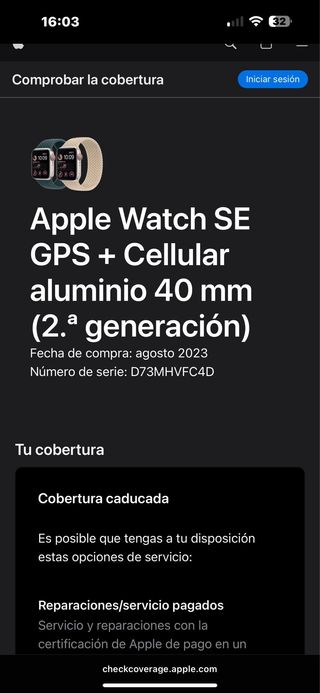 Apple Watch SE 2ª gen 40mm Silver Aluminum GPS C