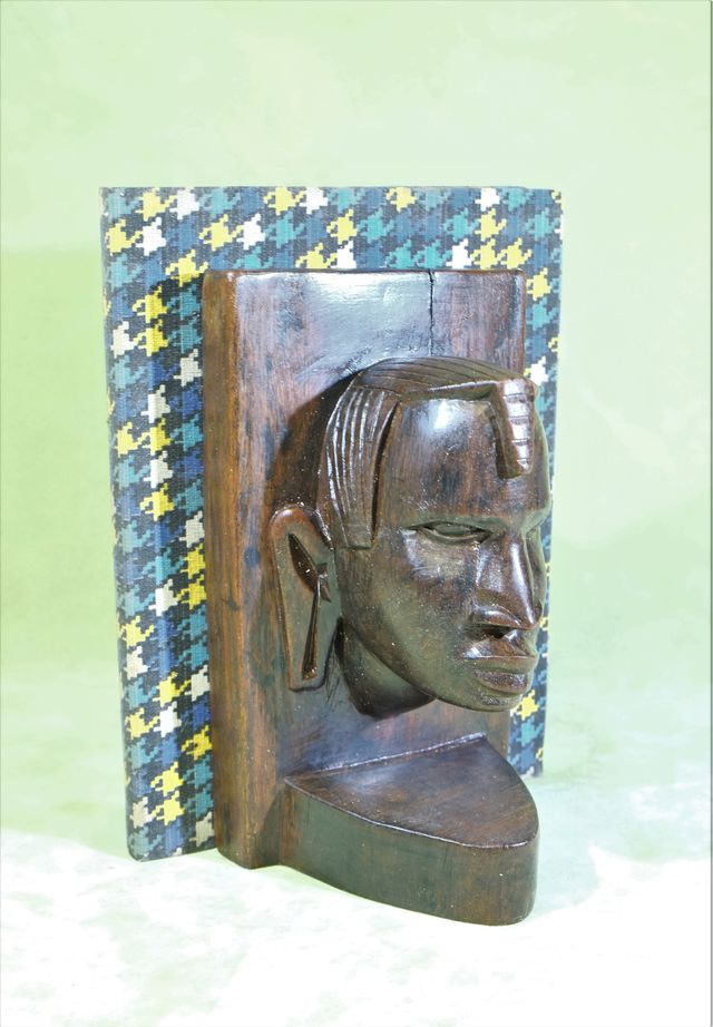 Reggilibri in legno esotico durissimo