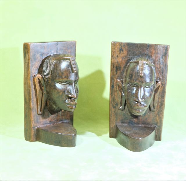 Reggilibri in legno esotico durissimo