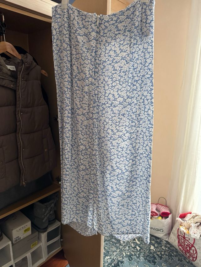 Falda larga midi Mango