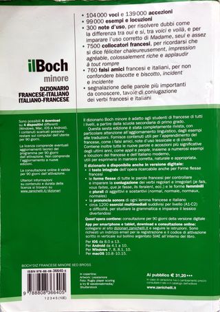 Il Boch minore. Dizionario francese 6a edizione