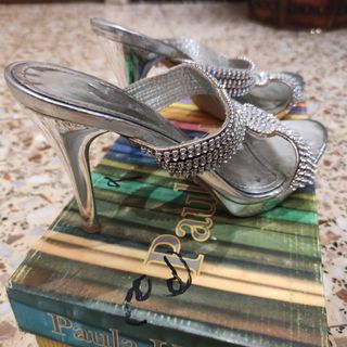 Sandalias Strass Plata