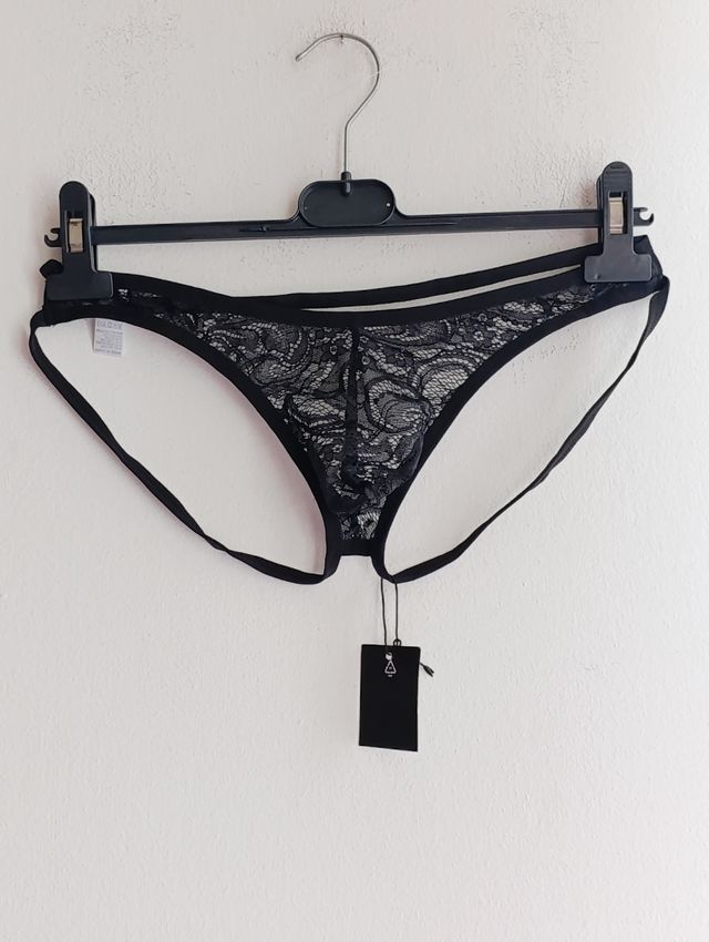 Perizoma Jockstrap suspender L uomo in pizzo
