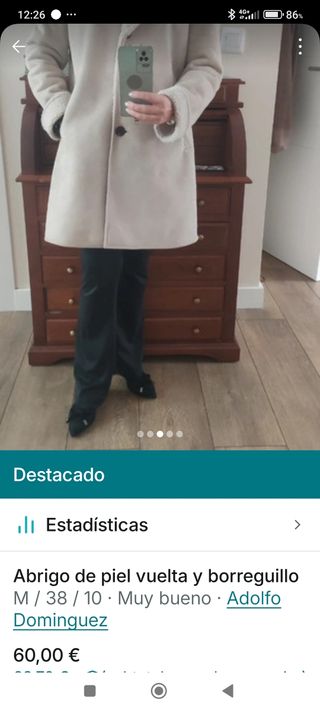 Abrigo piel vuelta. Negociable