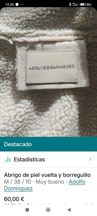 Abrigo piel vuelta. Negociable