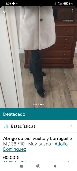 Abrigo piel vuelta. Negociable
