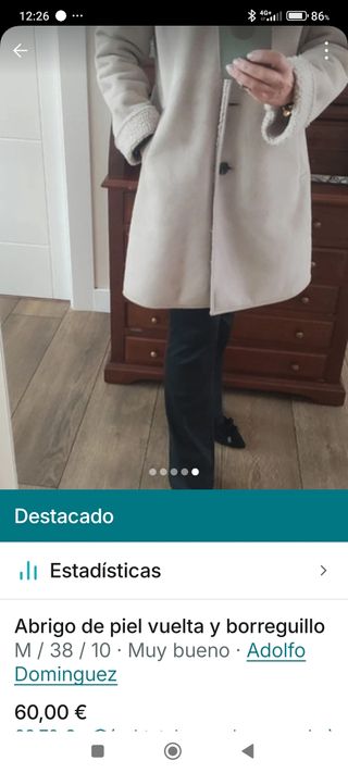 Abrigo piel vuelta. Negociable