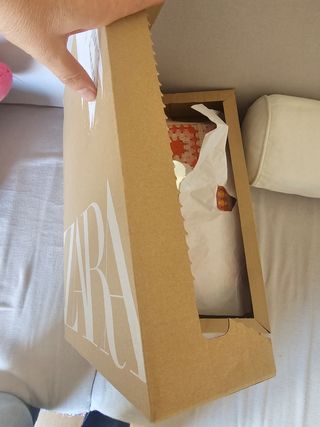 Zara Cream Pink Crochet Jumper Size M