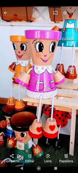 Macetas pintadas a mano