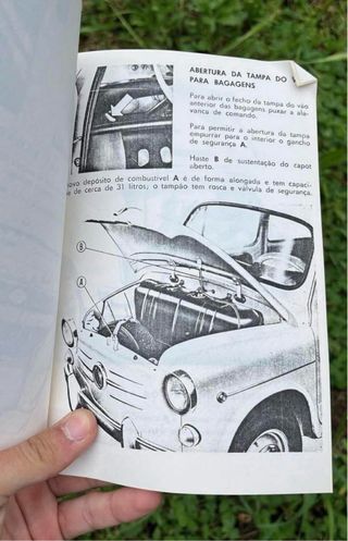 Reprodução Livro de Instruções FIAT 600D