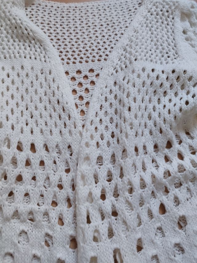 Chaqueta blanca calada talla M