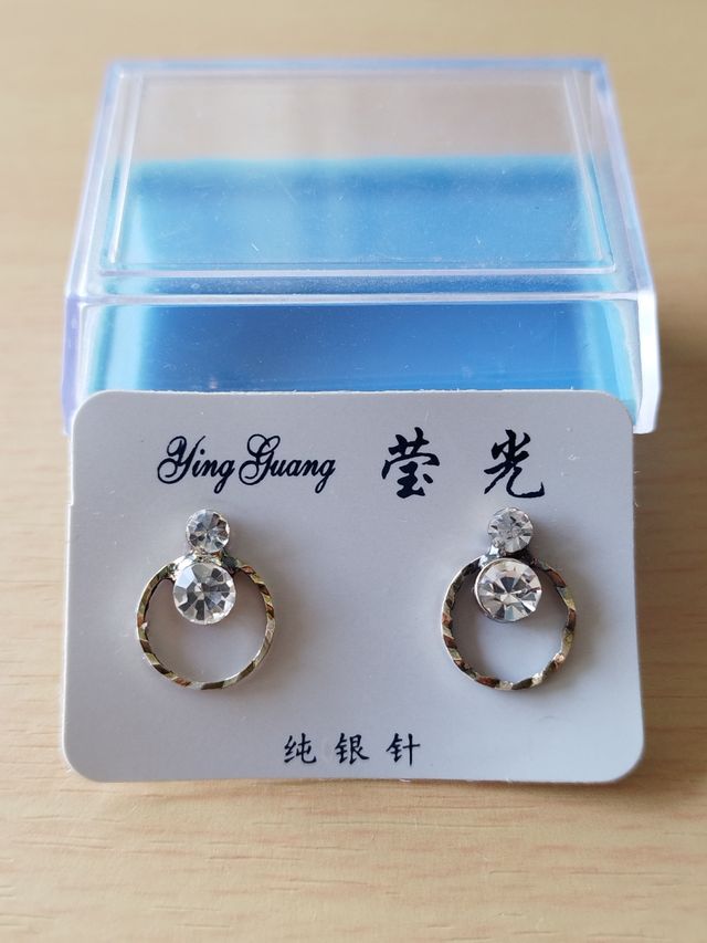 PENDIENTES DE PLATA Y CRISTAL