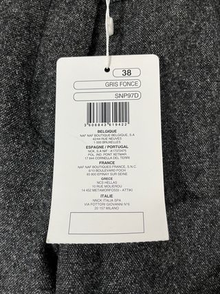 Pantalón de traje de lana gris T. 38