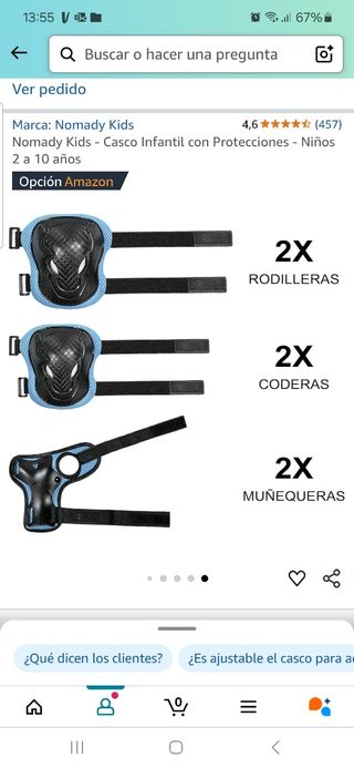 Protecciones para patinete o skate. Niño