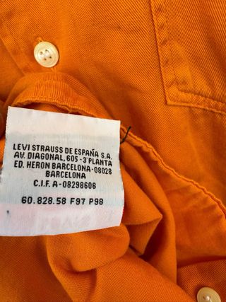 VINTAGE camisa vaquera naranja LEVIS talla L 