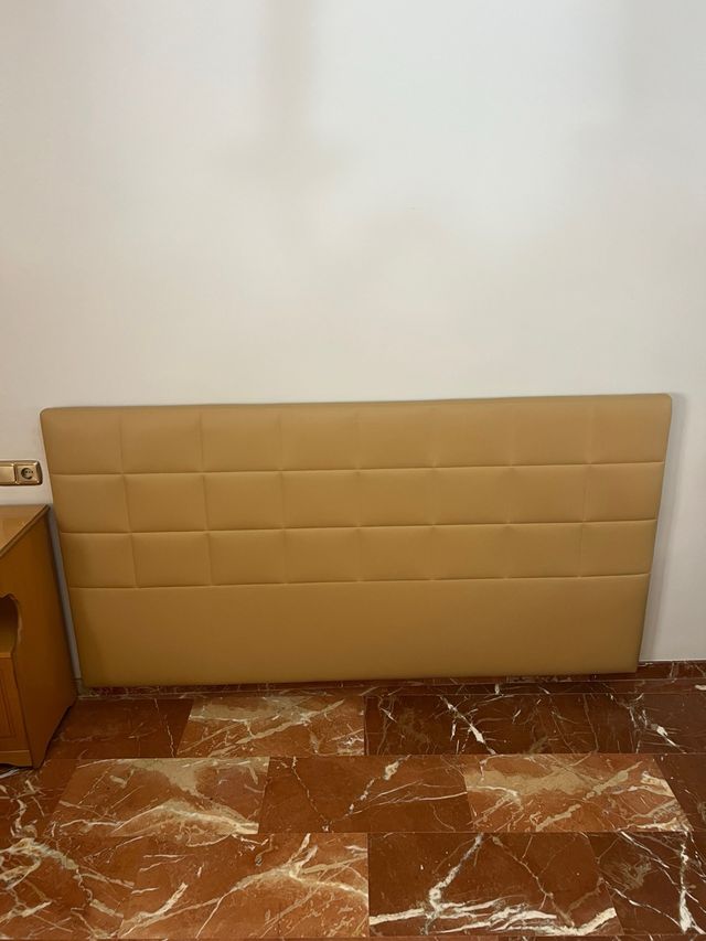 Cabecero de cama 195cm piel beig 