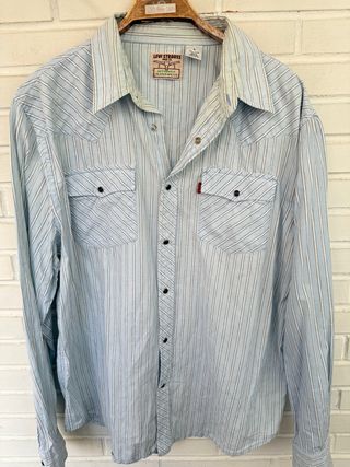 VINTAGE camisa cowboy a rayas LEVIS talla L 