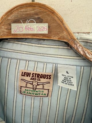 VINTAGE camisa cowboy a rayas LEVIS talla L 