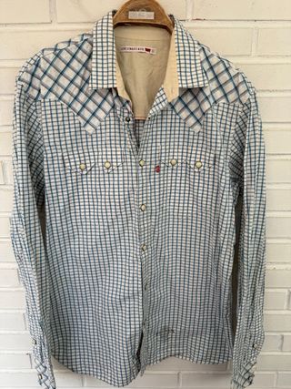 VINTAGE camisa cowboy cuadros LEVIS talla L 