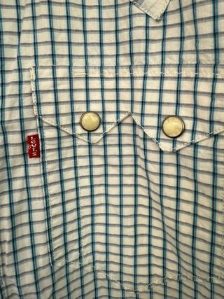 VINTAGE camisa cowboy cuadros LEVIS talla L 