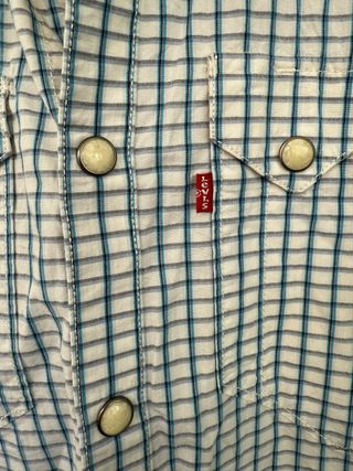 VINTAGE camisa cowboy cuadros LEVIS talla L 