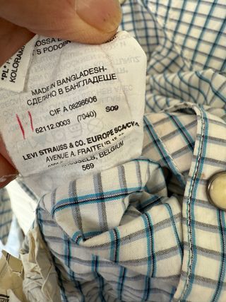 VINTAGE camisa cowboy cuadros LEVIS talla L 