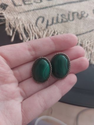 Pendientes plata y esmeralda