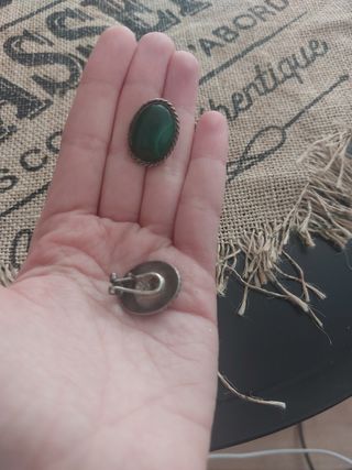 Pendientes plata y esmeralda