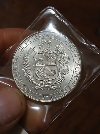 Moneda de plata del peru un lujo unc