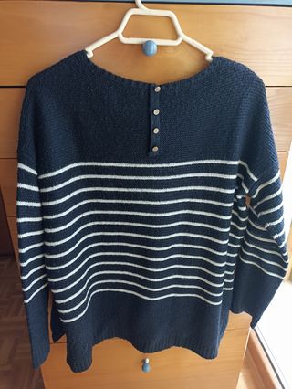 Jersey azul marino rayas