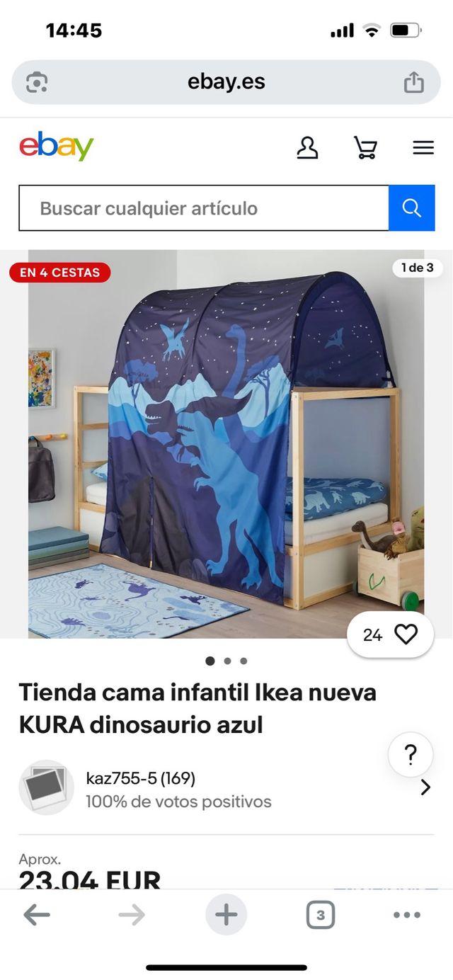 Dosel dinosaurios cama kura ikea