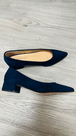 Zapatos tacón bajo Navy 