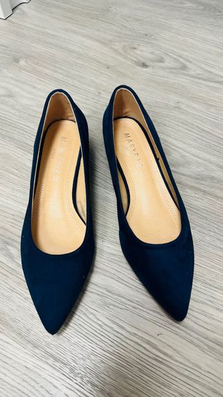 Zapatos tacón bajo Navy 