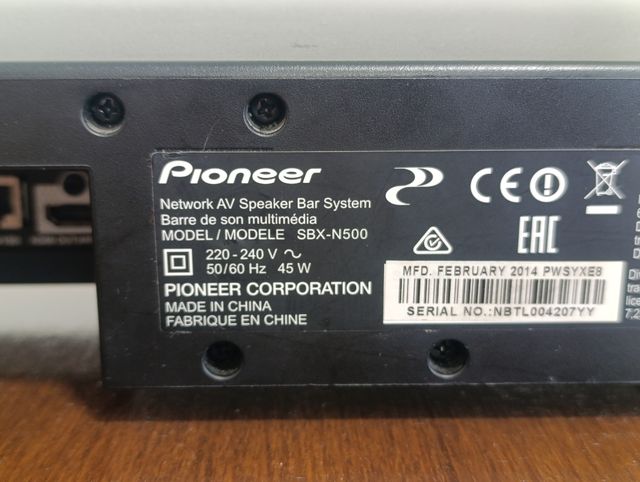 Barra de sonido Pioneer SBX N500