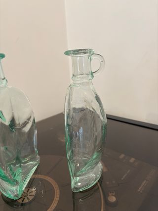 Set olio aceto Vintage vetro bottiglia trasparente