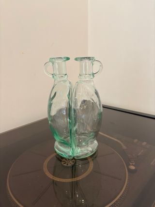 Set olio aceto Vintage vetro bottiglia trasparente