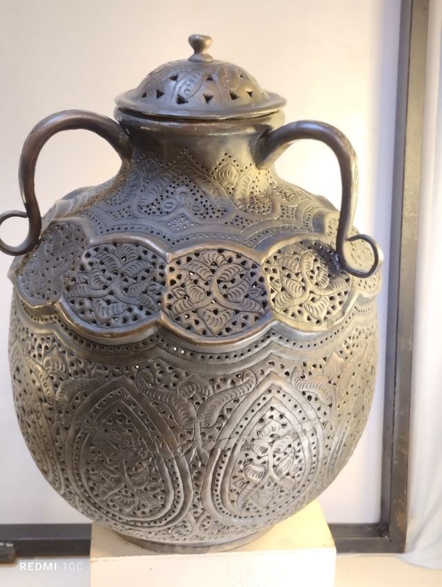 Lampara antigua de bronce