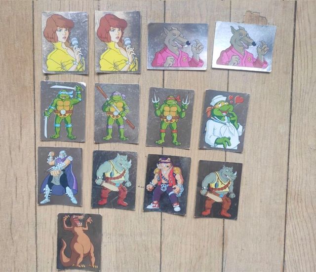 Lote 13 pegatinas plateadas Tortugas Ninja