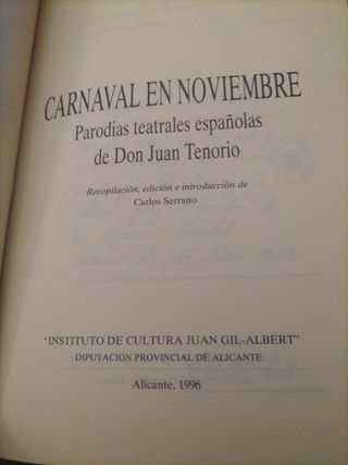 Carnaval en noviembre: Parodias teatrales española de Don Juan Tenorio (Literatura y crítica) (Spanish Edition)