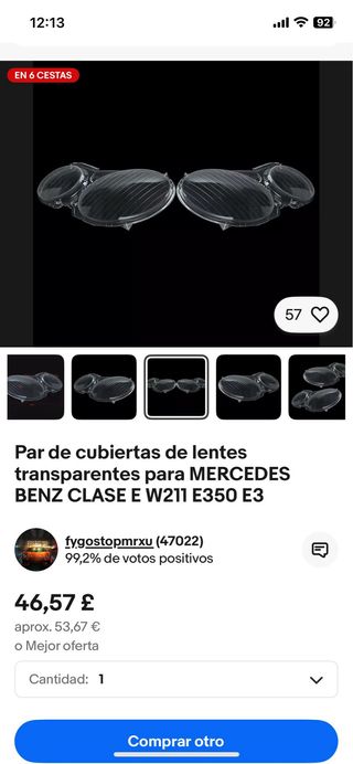 Par de cubiertas de lentes transparentes MERCEDES