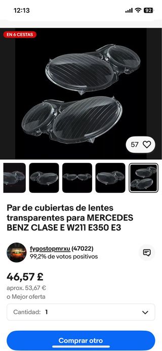 Par de cubiertas de lentes transparentes MERCEDES