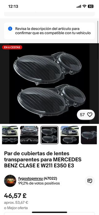 Par de cubiertas de lentes transparentes MERCEDES